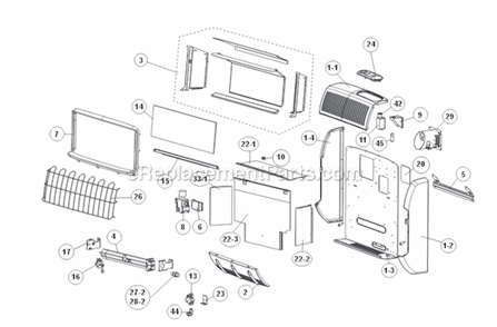 Part Location Diagram of 70607 Mr Heater Cabinet Back Panel